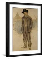 Portrait of Pablo Picasso, c.1900-Ramon Casas-Framed Giclee Print