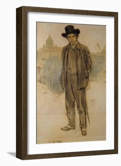 Portrait of Pablo Picasso-Ramon Casas-Framed Giclee Print