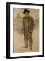 Portrait of Pablo Picasso-Ramon Casas-Framed Giclee Print