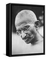 Portrait of Pacifist and Advocate of India's Independence from Great Britain, Mohandas Gandhi-null-Framed Stretched Canvas