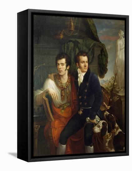 Portrait of Painter and His Brother Francesco-Jozef Tominc-Framed Stretched Canvas