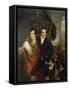 Portrait of Painter and His Brother Francesco-Jozef Tominc-Framed Stretched Canvas