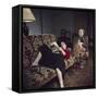 Portrait of Painter Balthus and His Niece Frederique Tison at the Chateau De Chassy-Loomis Dean-Framed Stretched Canvas