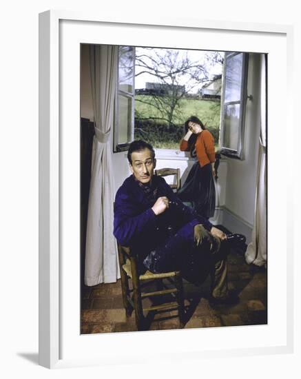 Portrait of Painter Balthus and His Niece Frederique Tison at the Chateau De Chassy-Loomis Dean-Framed Premium Photographic Print