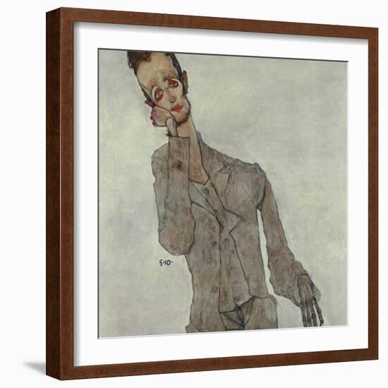 Portrait of Painter Karl Zakovsek, 1910-Egon Schiele-Framed Giclee Print