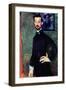 Portrait of Paul Alexander's before a Green Background-Amedeo Modigliani-Framed Art Print