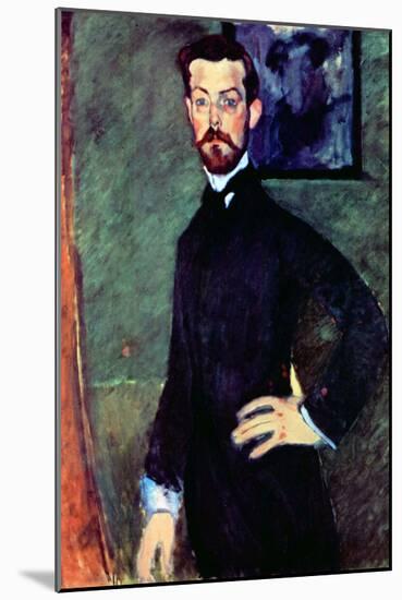 Portrait of Paul Alexander's before a Green Background-Amedeo Modigliani-Mounted Art Print