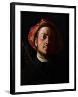 Portrait of Paul Verlaine as a Troubadour, 1868 (Oil on Canvas)-Jean Frederic Bazille-Framed Giclee Print