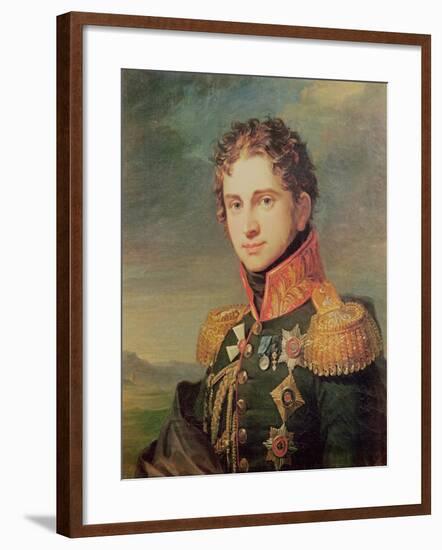 Portrait of Pavel A. Stroganov, before 1825-George Dawe-Framed Giclee Print