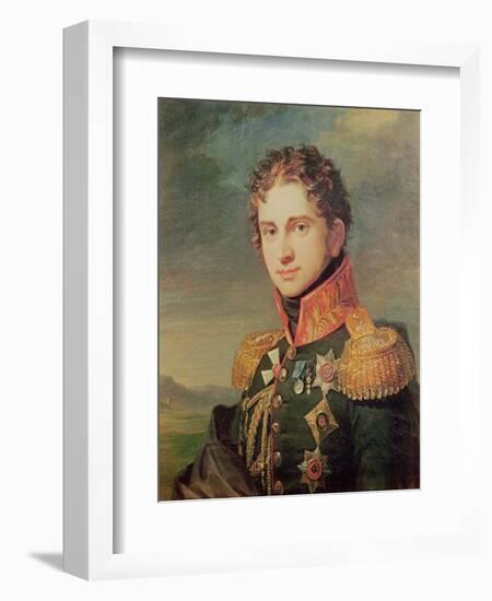 Portrait of Pavel A. Stroganov, before 1825-George Dawe-Framed Giclee Print