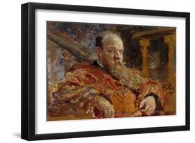 Portrait of Pavel Viktorovich Delarov (1851-191), 1910-Ilya Yefimovich Repin-Framed Giclee Print