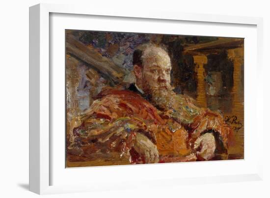 Portrait of Pavel Viktorovich Delarov (1851-191), 1910-Ilya Yefimovich Repin-Framed Giclee Print