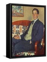 Portrait of Peter Kapitza (1894-1984) 1926 (Oil on Canvas)-Boris Mikhailovich Kustodiev-Framed Stretched Canvas