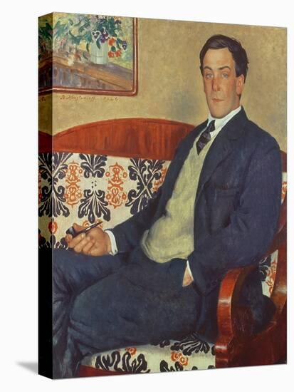 Portrait of Peter Kapitza (1894-1984) 1926 (Oil on Canvas)-Boris Mikhailovich Kustodiev-Stretched Canvas