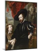 Portrait of Peter Paul Rubens with His Son Albert, Mid of 17th C-Peter Paul Rubens-Mounted Premium Giclee Print