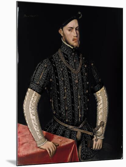 Portrait of Philip II (1527-159), King of Spain and Portugal, C. 1550-Antonis Mor-Mounted Giclee Print