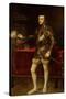 Portrait of Philip II in Armor-Titian (Tiziano Vecelli)-Stretched Canvas