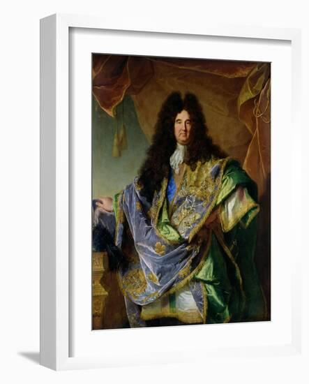 Portrait of Philippe De Courcillon (1638-1720) Marquis De Dangeau, 1702-Hyacinthe Rigaud-Framed Giclee Print