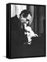 Portrait of Pianist Vladimir Horowitz at Piano with Poodle, Return to New York Concert Stage-Gjon Mili-Framed Stretched Canvas