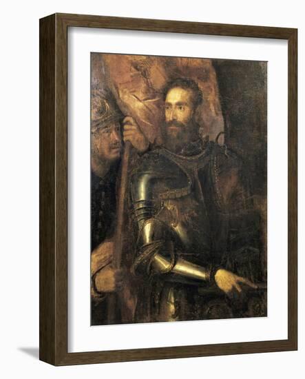 Portrait of Pierluigi Farnese with Armature, 1546-Tito Agujari-Framed Giclee Print