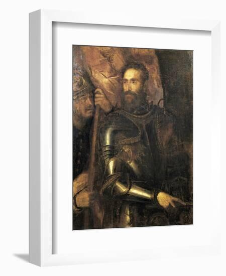 Portrait of Pierluigi Farnese with Armature, 1546-Tito Agujari-Framed Giclee Print