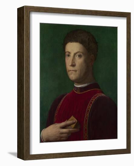 Portrait of Piero De' Medici (The Gout), Ca 1550-1565-Agnolo Bronzino-Framed Giclee Print
