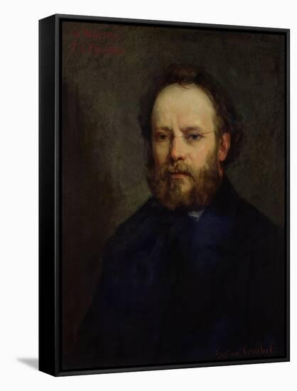 Portrait of Pierre Joseph Proudhon (1809-65) 1865-Gustave Courbet-Framed Stretched Canvas