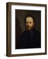 Portrait of Pierre Joseph Proudhon (1809-65) 1865-Gustave Courbet-Framed Giclee Print