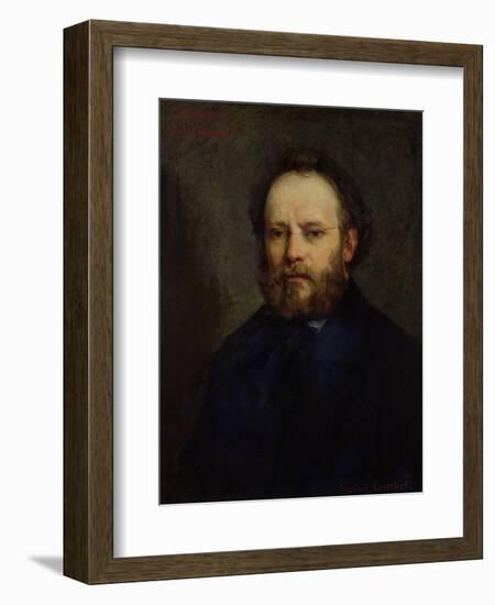 Portrait of Pierre Joseph Proudhon (1809-65) 1865-Gustave Courbet-Framed Giclee Print