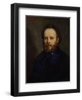 Portrait of Pierre Joseph Proudhon (1809-65) 1865-Gustave Courbet-Framed Giclee Print