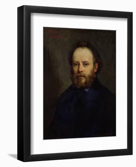 Portrait of Pierre Joseph Proudhon (1809-65) 1865-Gustave Courbet-Framed Giclee Print