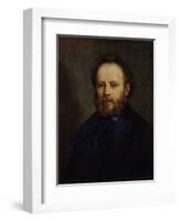 Portrait of Pierre Joseph Proudhon (1809-65) 1865-Gustave Courbet-Framed Giclee Print