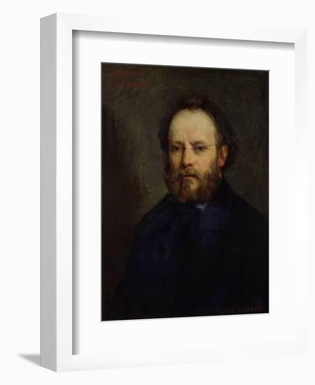 Portrait of Pierre Joseph Proudhon (1809-65) 1865-Gustave Courbet-Framed Giclee Print