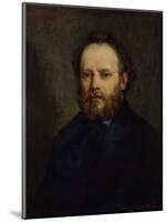 Portrait of Pierre Joseph Proudhon (1809-65) 1865-Gustave Courbet-Mounted Giclee Print