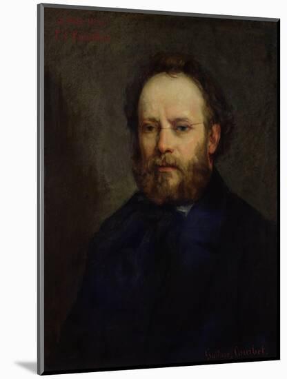 Portrait of Pierre Joseph Proudhon (1809-65) 1865-Gustave Courbet-Mounted Giclee Print
