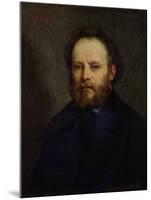 Portrait of Pierre Joseph Proudhon (1809-65) 1865-Gustave Courbet-Mounted Giclee Print