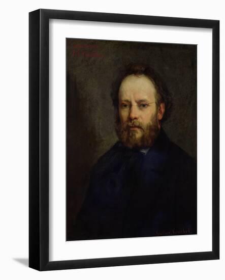 Portrait of Pierre Joseph Proudhon (1809-65) 1865-Gustave Courbet-Framed Giclee Print