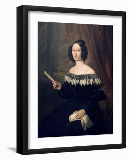 Portrait of Pilar De Jandiola, Doña Pilar De Jandiola-Antonio Maria Esquivel-Framed Giclee Print