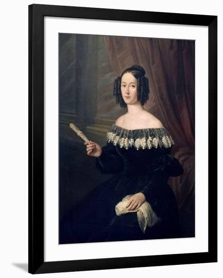 Portrait of Pilar De Jandiola, Doña Pilar De Jandiola-Antonio Maria Esquivel-Framed Giclee Print