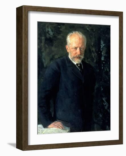 Portrait of Piotr Ilyich Tchaikovsky (1840-93), Russian Composer, 1893-Nikolai Dmitrievich Kuznetsov-Framed Giclee Print