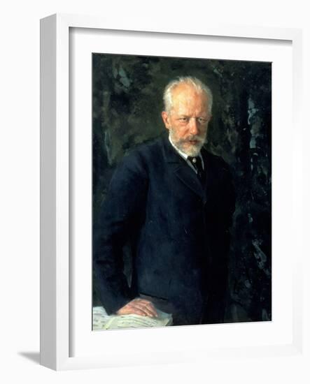 Portrait of Piotr Ilyich Tchaikovsky (1840-93), Russian Composer, 1893-Nikolai Dmitrievich Kuznetsov-Framed Giclee Print