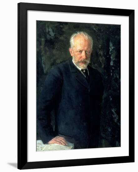 Portrait of Piotr Ilyich Tchaikovsky (1840-93), Russian Composer, 1893-Nikolai Dmitrievich Kuznetsov-Framed Premium Giclee Print