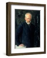 Portrait of Piotr Ilyich Tchaikovsky (1840-93), Russian Composer, 1893-Nikolai Dmitrievich Kuznetsov-Framed Giclee Print