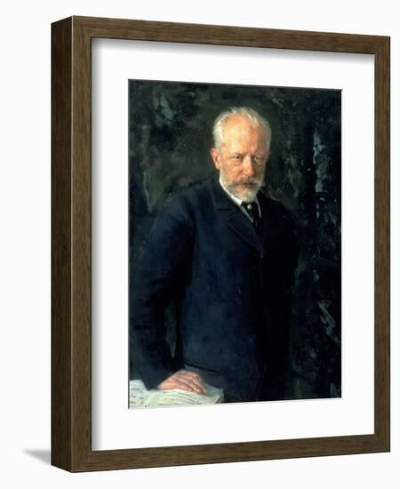 Portrait of Piotr Ilyich Tchaikovsky (1840-93), Russian Composer, 1893-Nikolai Dmitrievich Kuznetsov-Framed Giclee Print