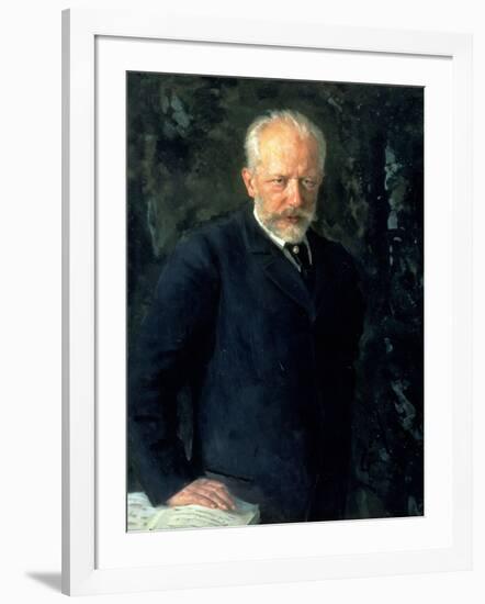 Portrait of Piotr Ilyich Tchaikovsky (1840-93), Russian Composer, 1893-Nikolai Dmitrievich Kuznetsov-Framed Giclee Print