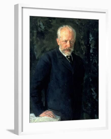 Portrait of Piotr Ilyich Tchaikovsky (1840-93), Russian Composer, 1893-Nikolai Dmitrievich Kuznetsov-Framed Giclee Print