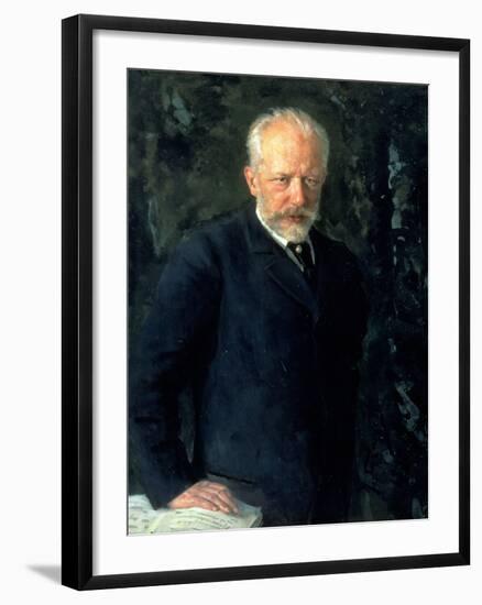 Portrait of Piotr Ilyich Tchaikovsky (1840-93), Russian Composer, 1893-Nikolai Dmitrievich Kuznetsov-Framed Giclee Print