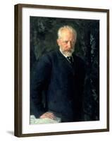 Portrait of Piotr Ilyich Tchaikovsky (1840-93), Russian Composer, 1893-Nikolai Dmitrievich Kuznetsov-Framed Giclee Print