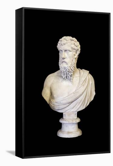 Portrait of Plato (marble)-Roman-Framed Stretched Canvas