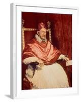 Portrait of Pope Innocent X (1574-1655), 1650-Diego Velazquez-Framed Giclee Print